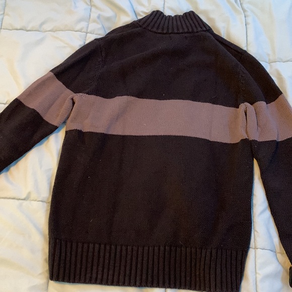 Navy and grey grandpa sweater button up - Picture 2 of 3